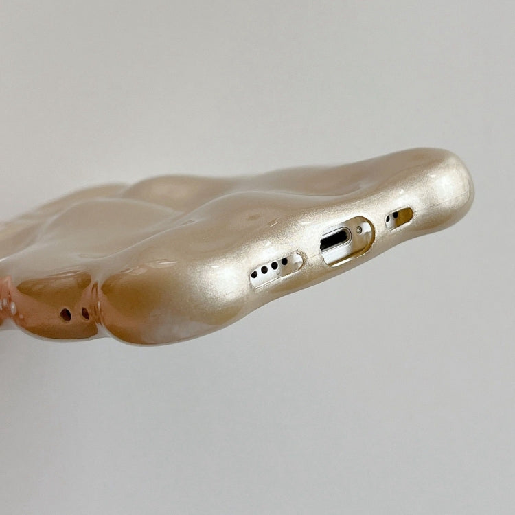 For iPhone 16 Pro Max Wave Bubbles TPU Phone Case(Champagne Gold) by buy2fix