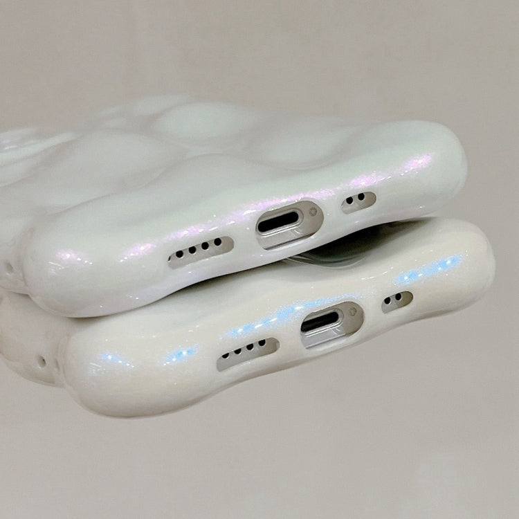 For iPhone 16 Pro Wave Bubbles TPU Phone Case(Glitter Blue) by buy2fix