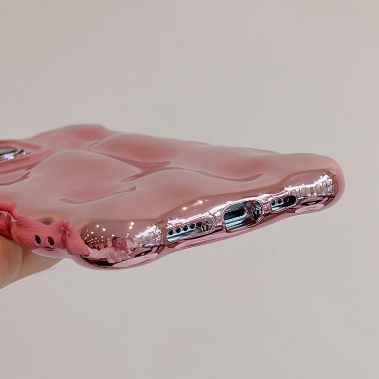 For iPhone 16 Pro Wave Bubbles TPU Phone Case(Painted Pink) by buy2fix