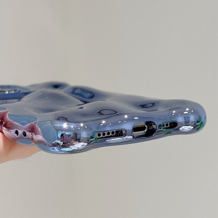 For iPhone 16 Pro Wave Bubbles TPU Phone Case(Painted Blue) by buy2fix