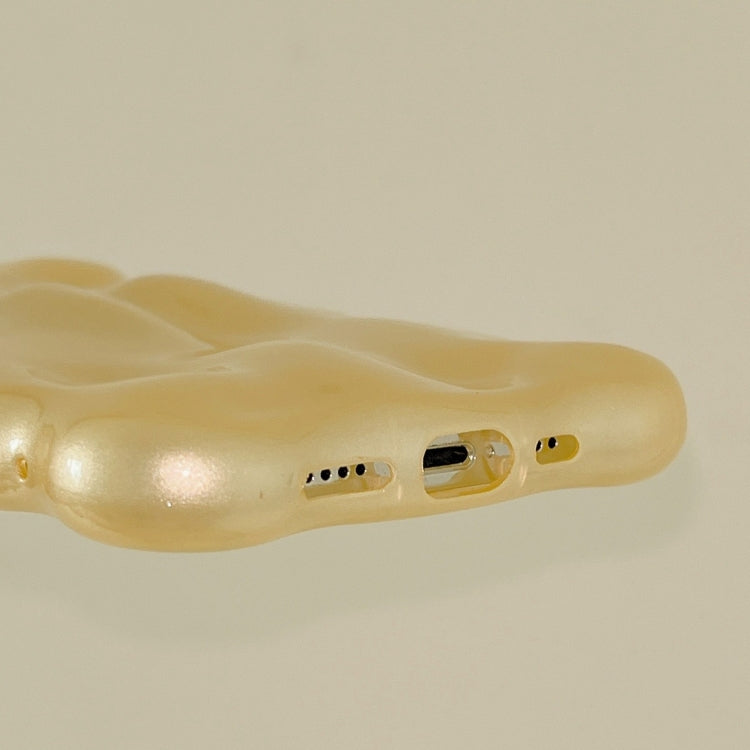 For iPhone 16 Wave Bubbles TPU Phone Case(Pearlescent Yellow) by buy2fix