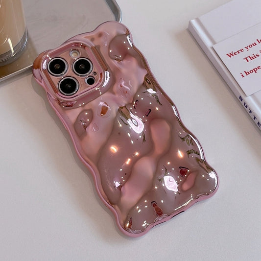 For iPhone 16 Wave Bubbles TPU Phone Case(Painted Pink) by buy2fix