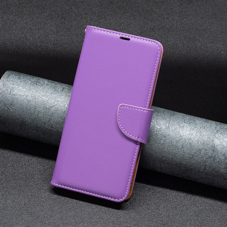 For Samsung Galaxy S24+ 5G Litchi Texture Pure Color Flip Leather Phone Case(Purple) by buy2fix