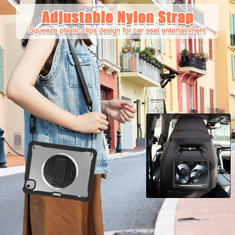 For iPad Air 2022 10.9 / Pro 11 2022 Heavy Duty Hybrid Tablet Case with Hand Grip & Strap(Black) - iPad Air (2022) / (2020) 10.9 Cases by buy2fix | Online Shopping UK | buy2fix