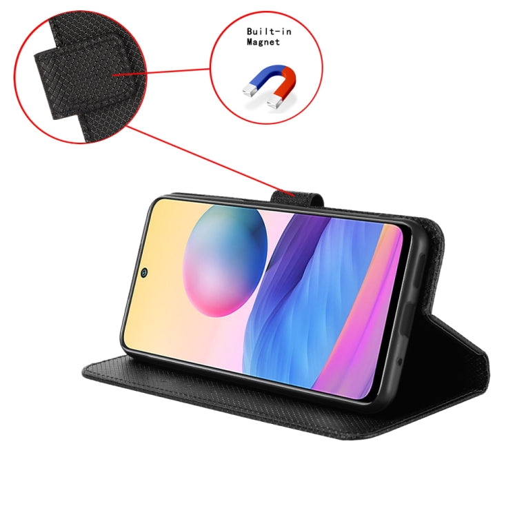 For Blackview A96 Diamond Texture Leather Phone Case(Black) by buy2fix