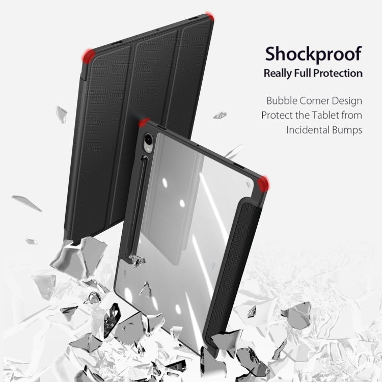 For Samsung Galaxy Tab S10 Lite / S10 FE DUX DUCIS TOBY Series Antiskid Leather Tablet Case with Sleep / Wake-up Function(Black) by DUX DUCIS