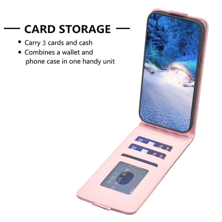 For iPhone 16 Pro Diamond Lattice Vertical Flip Leather Phone Case(Pink) by buy2fix