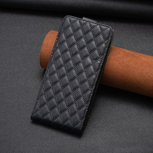 For iPhone 16 Plus Diamond Lattice Vertical Flip Leather Phone Case(Black) by buy2fix