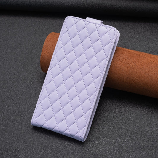 For iPhone 16 Plus Diamond Lattice Vertical Flip Leather Phone Case(Purple) by buy2fix