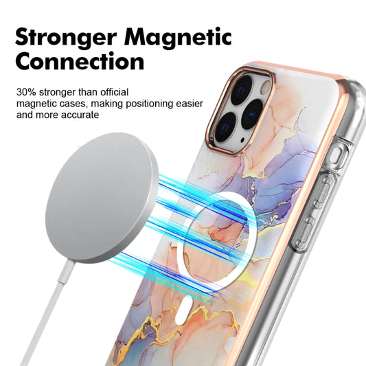 For iPhone 11 Pro Max Marble Pattern Dual-side IMD Magsafe TPU Phone Case(White Marble) by buy2fix