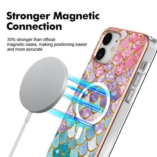For iPhone 12 / 12 Pro Marble Pattern Dual-side IMD Magsafe TPU Phone Case(Colorful Scales) by buy2fix
