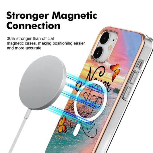 For iPhone 12 / 12 Pro Marble Pattern Dual-side IMD Magsafe TPU Phone Case(Dream Butterfly) by buy2fix