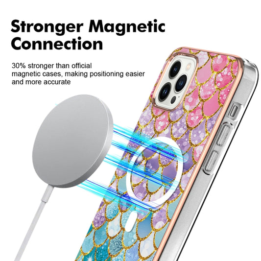 For iPhone 13 Pro Max Marble Pattern Dual-side IMD Magsafe TPU Phone Case(Colorful Scales) by buy2fix
