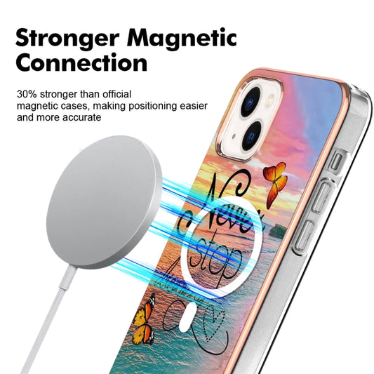 For iPhone 15 Marble Pattern Dual-side IMD Magsafe TPU Phone Case(Dream Butterfly) by buy2fix