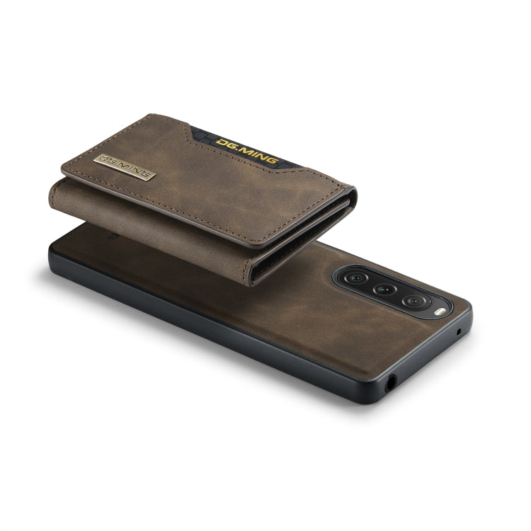 For Sony Xperia 10 V DG.MING M2 Series 3-Fold Multi Card Bag + Magnetic Phone Case(Coffee) by DG.MING