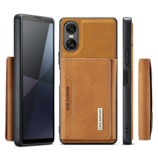 For Sony Xperia 10 VI DG.MING M2 Series 3-Fold Multi Card Bag + Magnetic Phone Case(Brown) by DG.MING