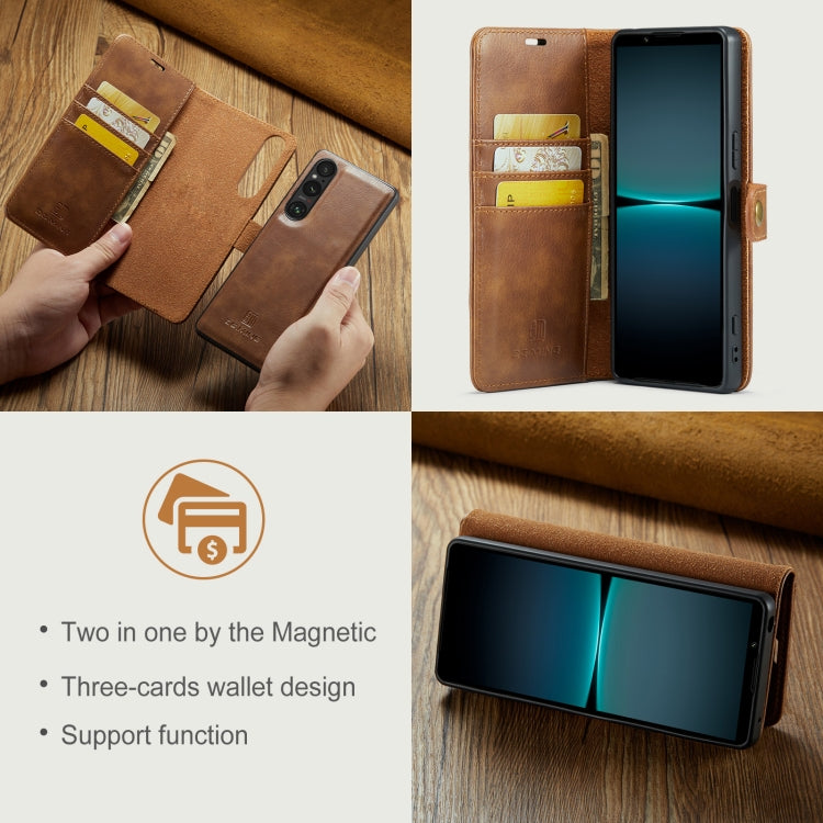 For Sony Xperia 1 VI DG.MING Crazy Horse Texture Detachable Magnetic Leather Phone Case(Brown) by DG.MING