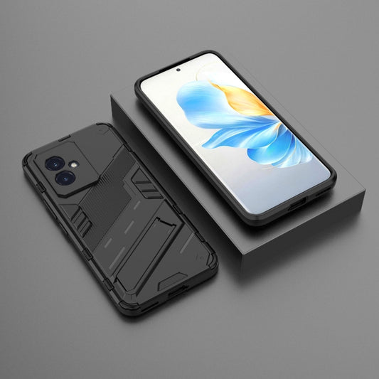 For Honor 100 5G Punk Armor 2 in 1 PC + TPU Phone Case with Holder(Black) by buy2fix