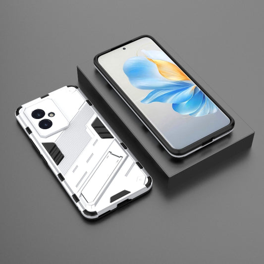 For Honor 100 5G Punk Armor 2 in 1 PC + TPU Phone Case with Holder(White) by buy2fix