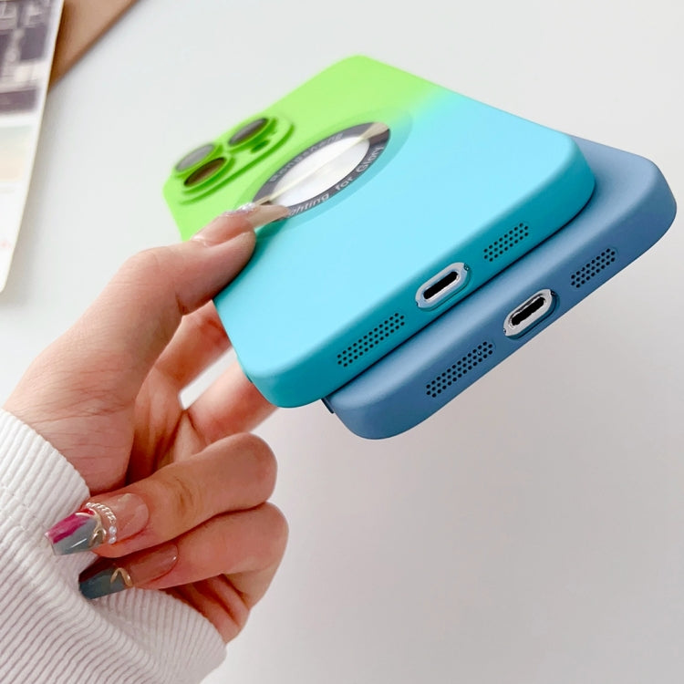 For iPhone 11 Pro Max Two-color Gradient MagSafe TPU Phone Case(Purple+Blue) by buy2fix