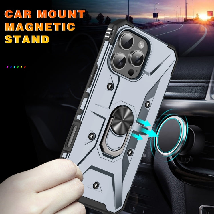 For iPhone 16 Pro Max Ring Holder Phone Case(Grey) by buy2fix
