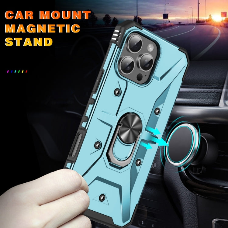 For iPhone 16 Pro Max Ring Holder Phone Case(Light Blue) by buy2fix