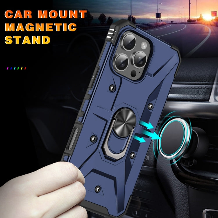 For iPhone 16 Pro Max Ring Holder Phone Case(Blue) by buy2fix