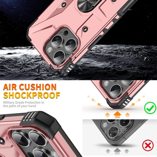 For iPhone 16 Pro Ring Holder Phone Case(Rose Gold) by buy2fix