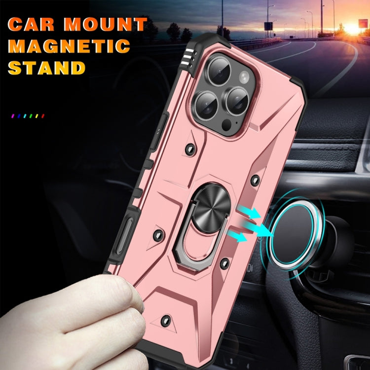 For iPhone 16 Pro Ring Holder Phone Case(Rose Gold) by buy2fix