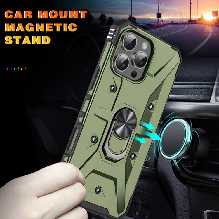 For iPhone 16 Pro Ring Holder Phone Case(Army Green) by buy2fix