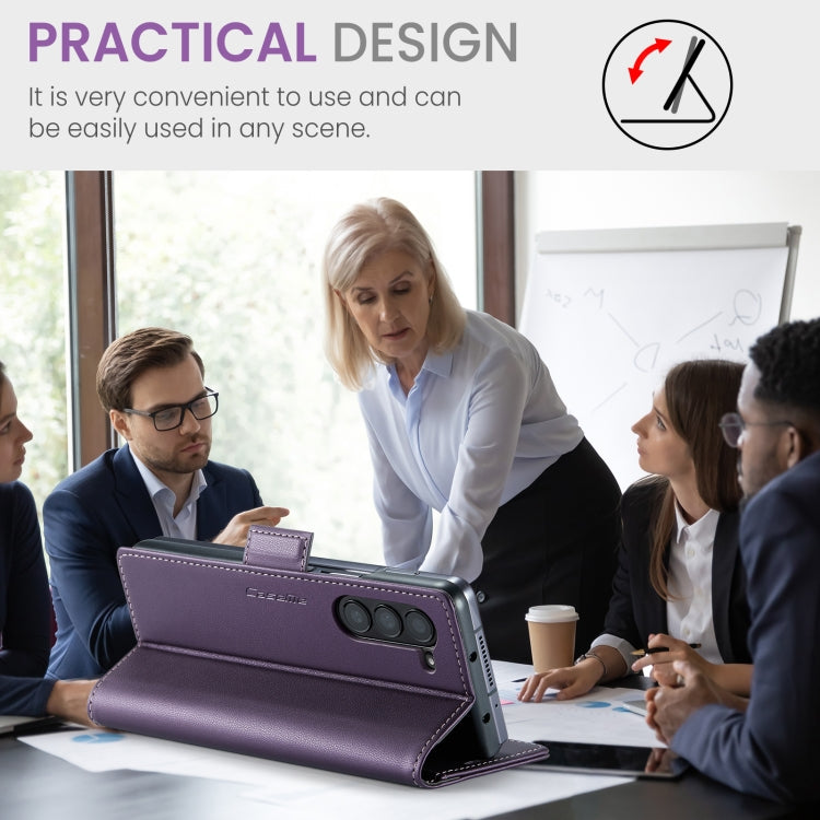 For Samsung Galaxy Z Fold5 CaseMe 023 Butterfly Buckle Litchi Texture RFID Anti-theft Leather Phone Case(Pearly Purple) by CaseMe