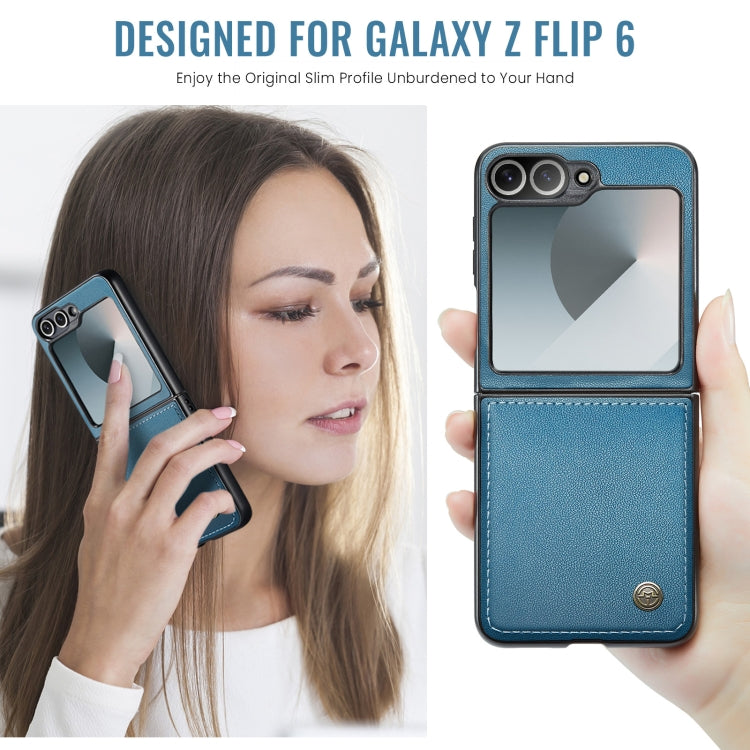 For Samsung Galaxy Z Flip6 / Flip7 FE CaseMe 023 Butterfly Buckle Litchi Texture RFID Anti-theft Leather Phone Case(Blue) by CaseMe