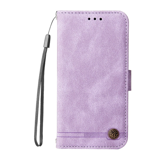 For Samsung Galaxy S24 Skin Feel Life Tree Metal Button Leather Phone Case(Purple) by buy2fix