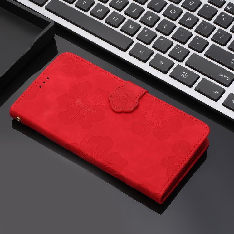 For iPhone Air Flower Embossing Pattern Leather Phone Case(Red) - iPhone Air Cases by buy2fix | Online Shopping UK | buy2fix