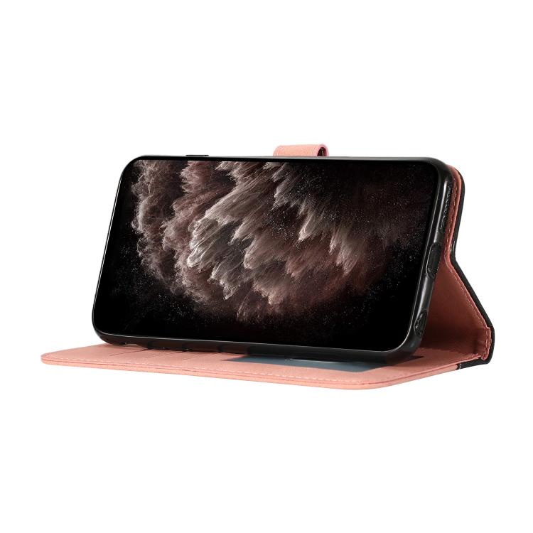 For iPhone 16e Dual-color Stitching Leather Phone Case(Black Rose Gold) - iPhone 16e Cases by buy2fix | Online Shopping UK | buy2fix