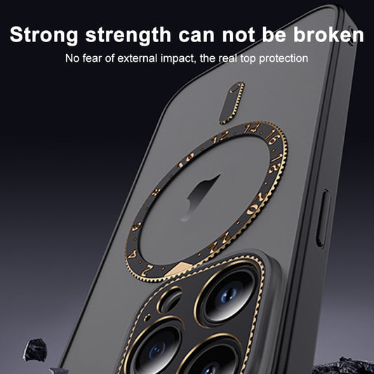 For iPhone 14 Pro Dial Plate Magsafe Phone Case(Gold) by buy2fix