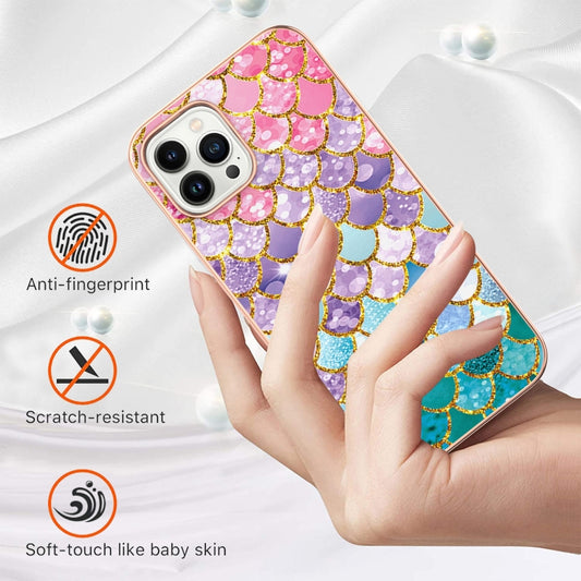 For iPhone 16 Pro Max Electroplating Pattern IMD TPU Shockproof Case(Colorful Scales) by buy2fix