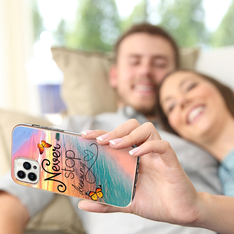 For iPhone 16 Pro Max Electroplating Pattern IMD TPU Shockproof Case(Dream Chasing Butterfly) by buy2fix