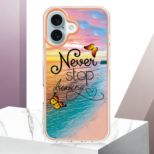 For iPhone 16 Plus Electroplating Pattern IMD TPU Shockproof Case(Dream Chasing Butterfly) by buy2fix