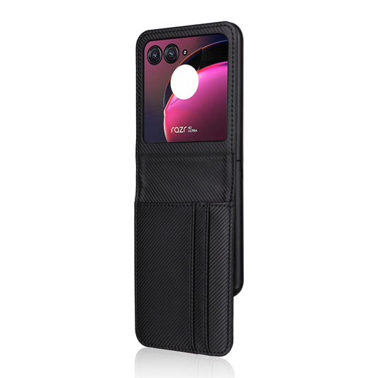 For Motorola Moto Razr 40 Ultra Card Slot PU Leather PC Phone Case(Black) by buy2fix