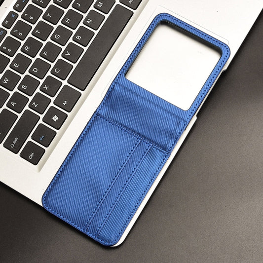 For Motorola Moto Razr 50 Card Slot PU Leather PC Phone Case(Blue) by buy2fix