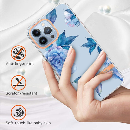 For iPhone 16 Pro Max Flowers and Plants Series IMD TPU Phone Case(Orchid Peony) by buy2fix