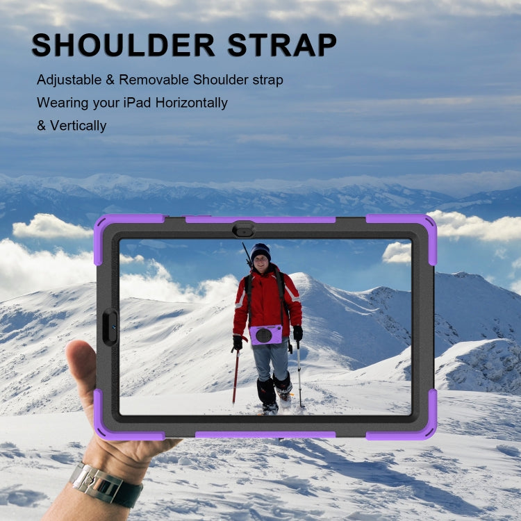 For Samsung Galaxy Tab S6 Lite P610 Shockproof Colorful Silicone + PC Protective Case with Holder & Shoulder Strap & Hand Strap & Pen Slot(Purple) - Tab S6 Lite P610 / P615 by buy2fix | Online Shopping UK | buy2fix