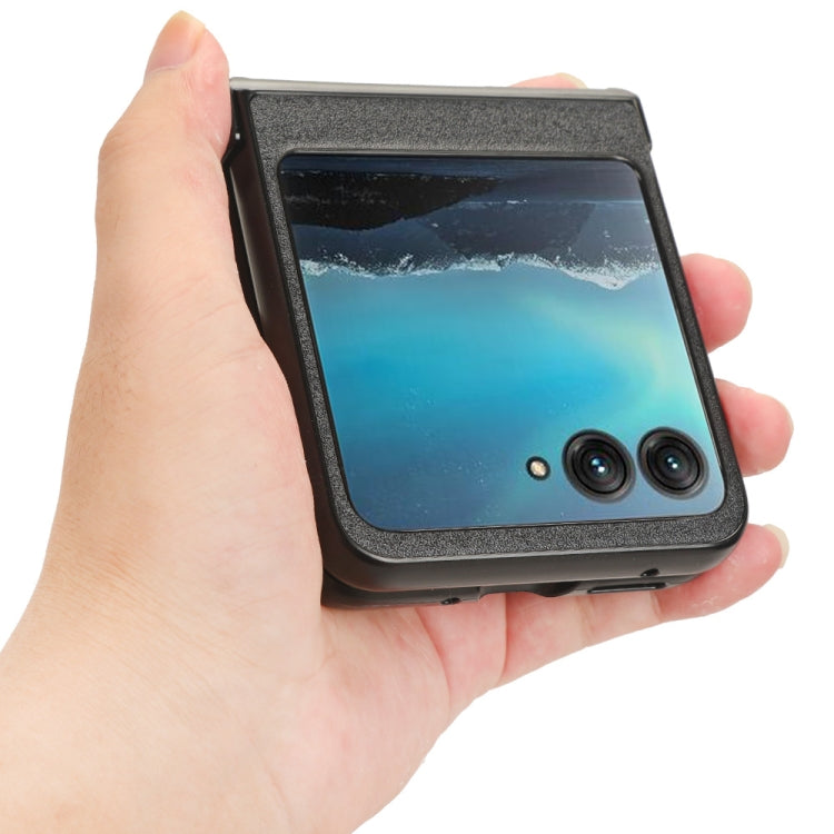 For Motorola Moto Razr 40 Ultra Sandskin Texture Phone Case(Black) by buy2fix