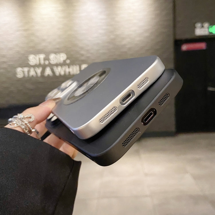 For iPhone 13 Electroplating Oil Injection Magsafe Magnetic PC Phone Case(Black) by buy2fix