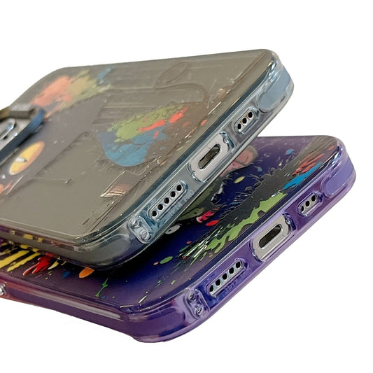 For iPhone 16 Plus Animal Pattern Oil Painting Series PC + TPU Phone Case(Tattered Bear) by buy2fix