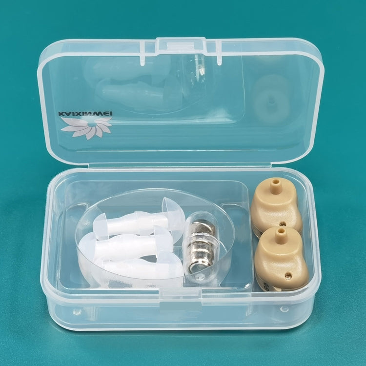 KAIXINWEI K8000 1 Pair DC1.5V In-ear Hearing Aid Sound Amplifier(Khaki) by buy2fix