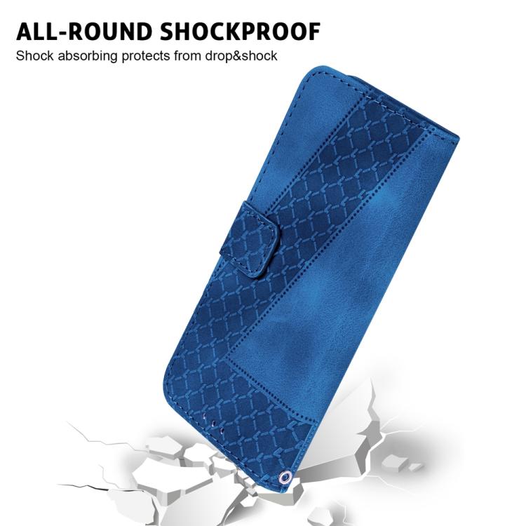 For iPhone Air Seven-shaped Embossed Leather Phone Case(Blue) - iPhone Air Cases by buy2fix | Online Shopping UK | buy2fix