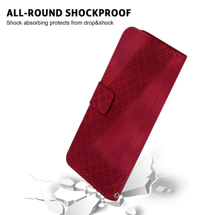 For iPhone Air Seven-shaped Embossed Leather Phone Case(Red) - iPhone Air Cases by buy2fix | Online Shopping UK | buy2fix