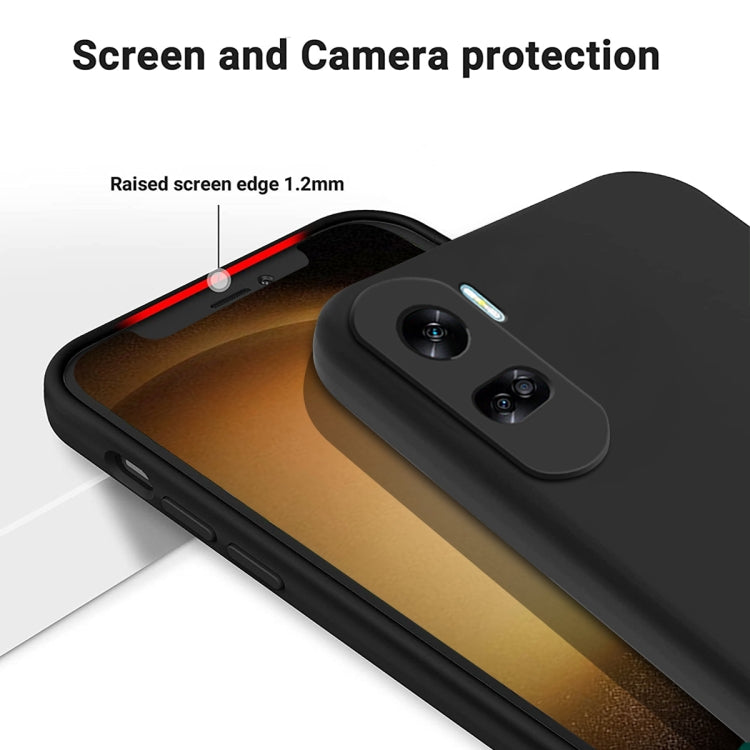 For Honor 90 Lite / X50i Solid Color Liquid Silicone Dropproof Full Coverage Phone Case(Black) by buy2fix